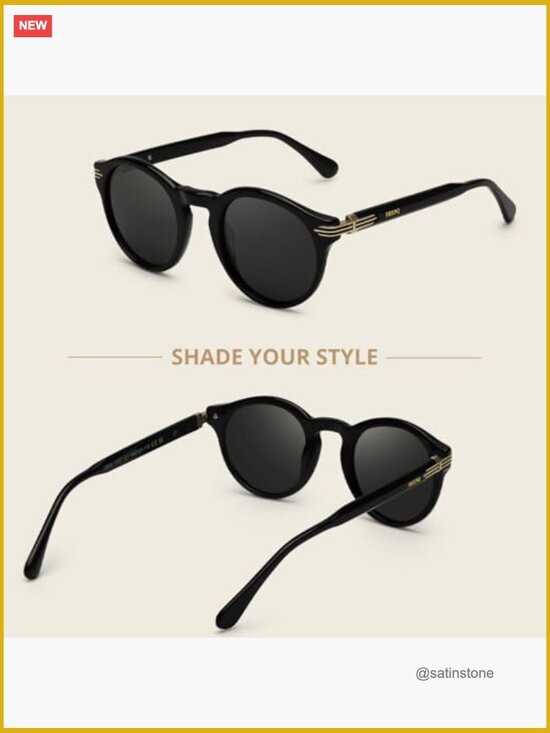 Vintage Round Sunglasses Large Frame UV400 Lens Retro Shades
